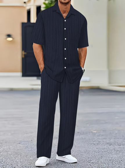 Elias Striped Two-Piece Summer Set Navy Blue