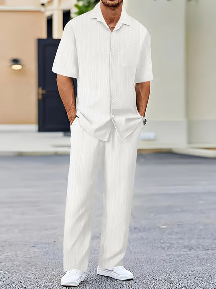 Elias Striped Two-Piece Summer Set White