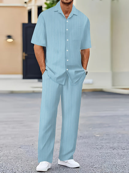 Elias Striped Two-Piece Summer Set Sky Blue