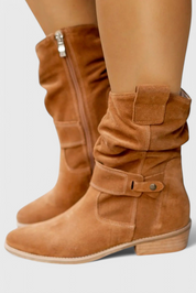 Aira Classic Suede Ankle Booties Brown Boots