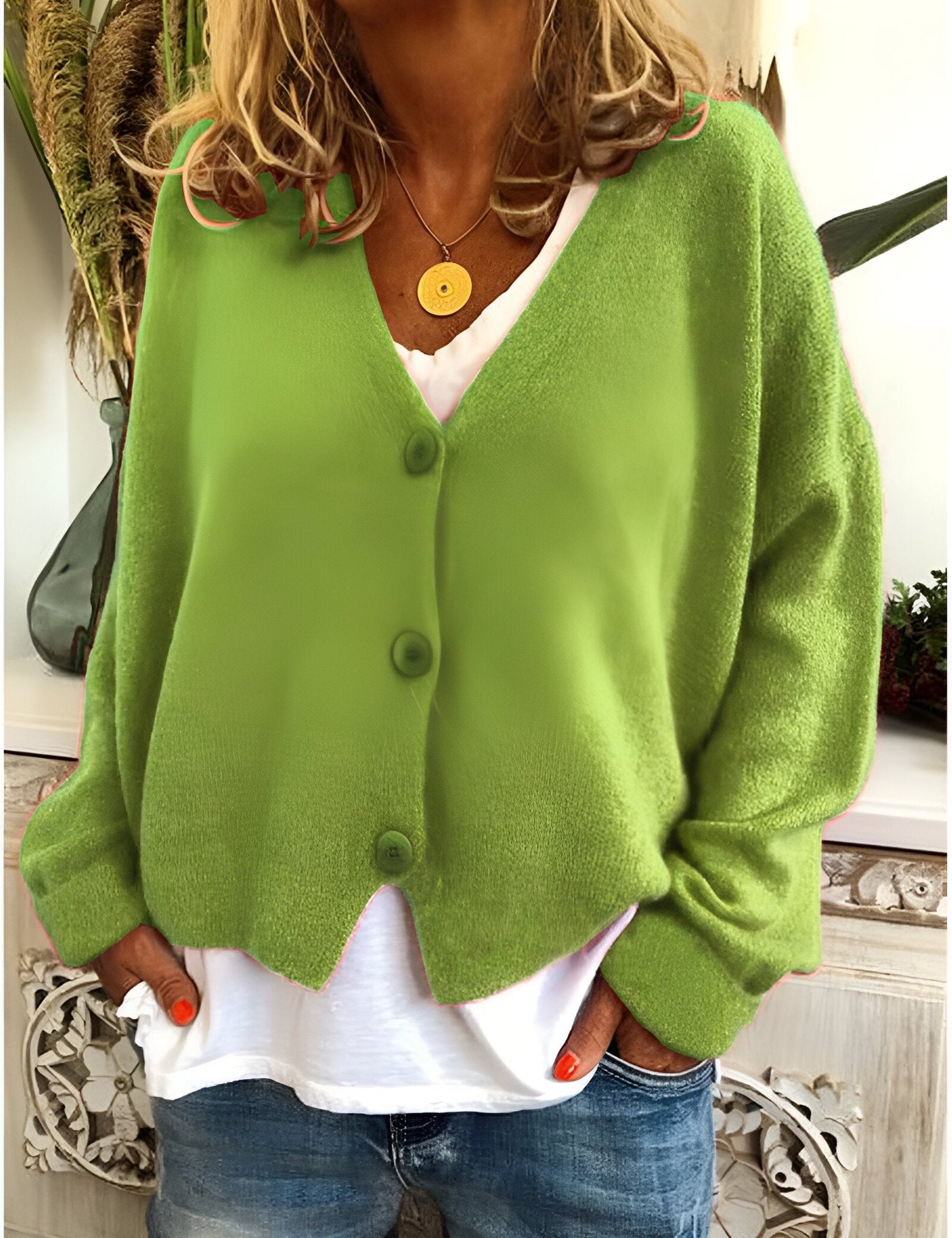 Geneva | Premium Cardigan Light green