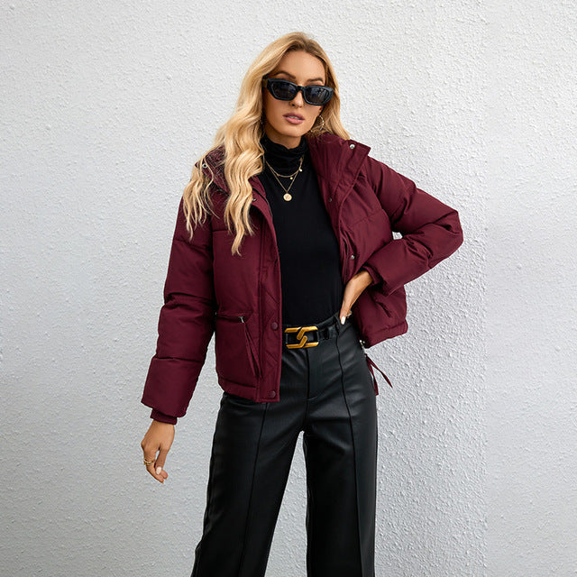 Stylish Lightweight Zipper Jacket Burgundy Zipper Jacket
