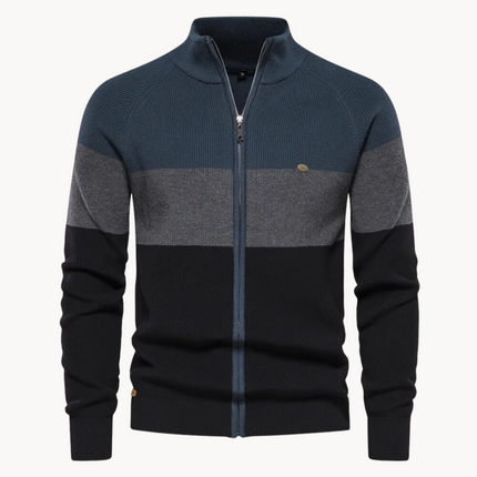 Edy - Fall Zip Cardigan Blue