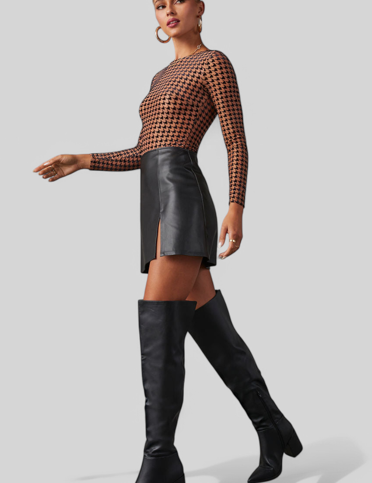 Bella Black Over-the-Knee Block Heel Boots Boots