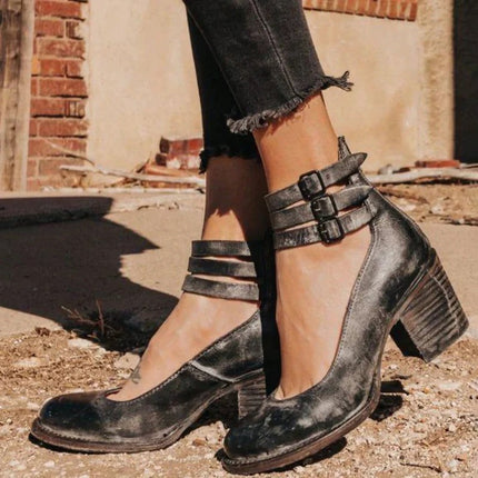 Elegant Belt Buckle Strap Mary Jane Shoes Variety Shoes