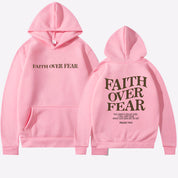 Faith Over Fear Hoodie Pink Hoodie