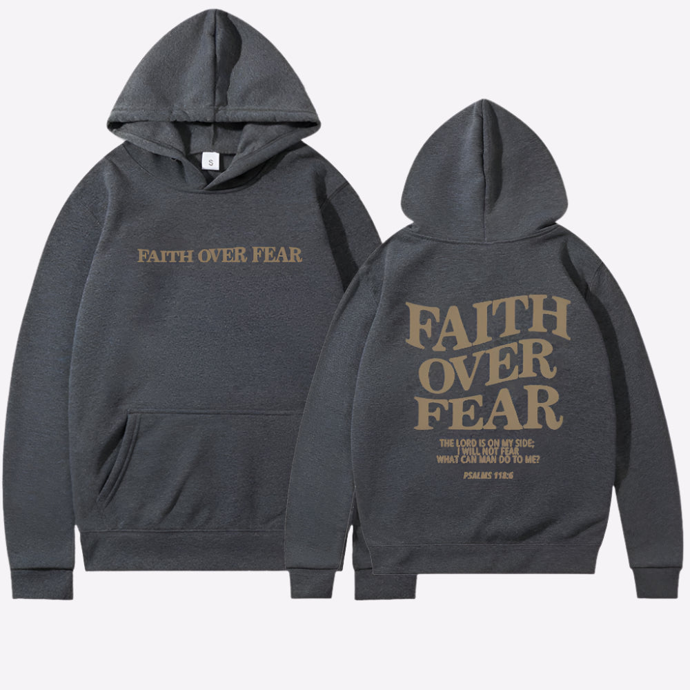 Faith Over Fear Hoodie Dark Gray Hoodie