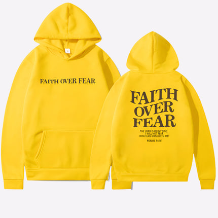 Faith Over Fear Hoodie Yellow Hoodie