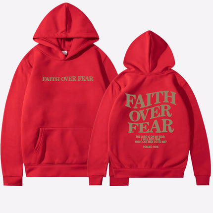 Faith Over Fear Hoodie Red Hoodie