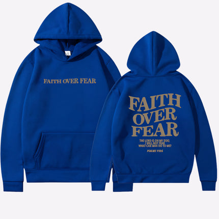 Faith Over Fear Hoodie Blue Hoodie