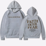 Faith Over Fear Hoodie Light Gray Hoodie