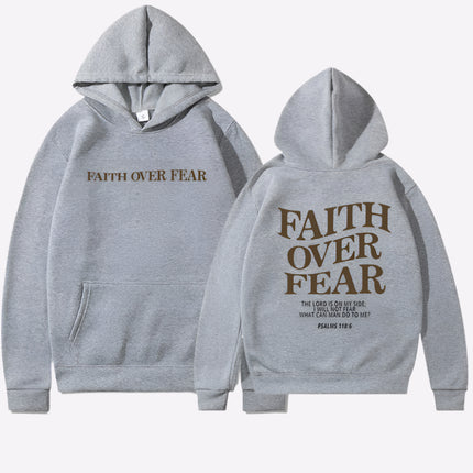 Faith Over Fear Hoodie Light Gray Hoodie