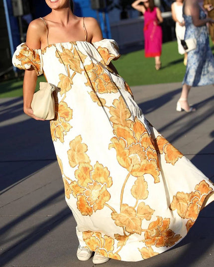 Floral Print Sling Dress Dresses