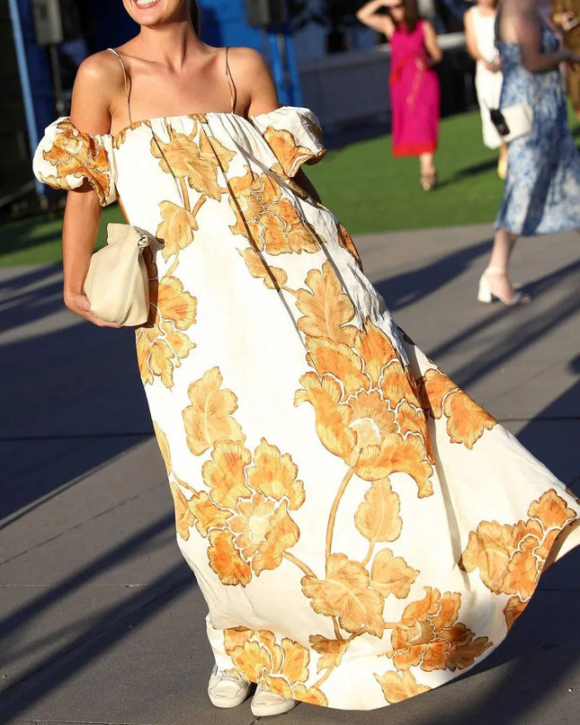 Floral Print Sling Dress Dresses