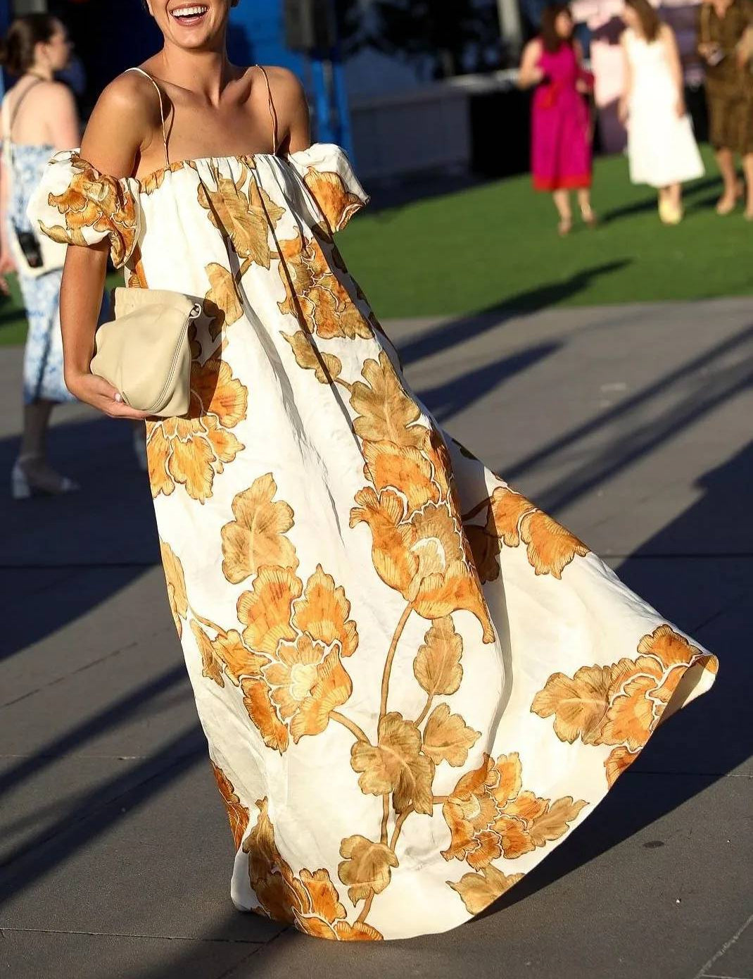 Floral Print Sling Dress Dresses