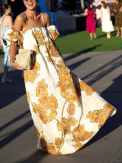 Floral Print Sling Dress Dresses