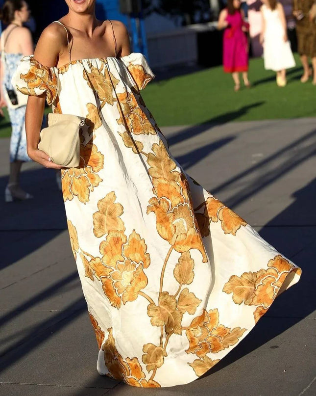 Floral Print Sling Dress Dresses