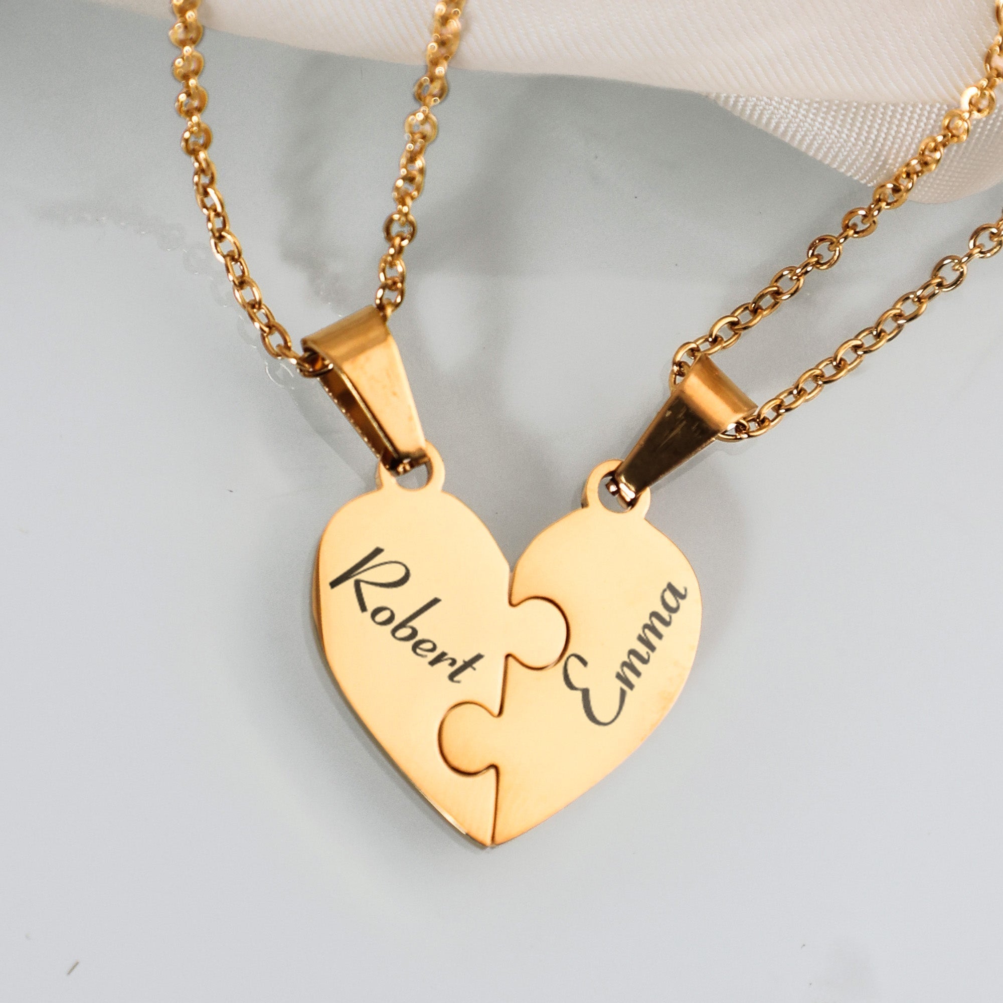 Family Heart Puzzle Necklace Necklace