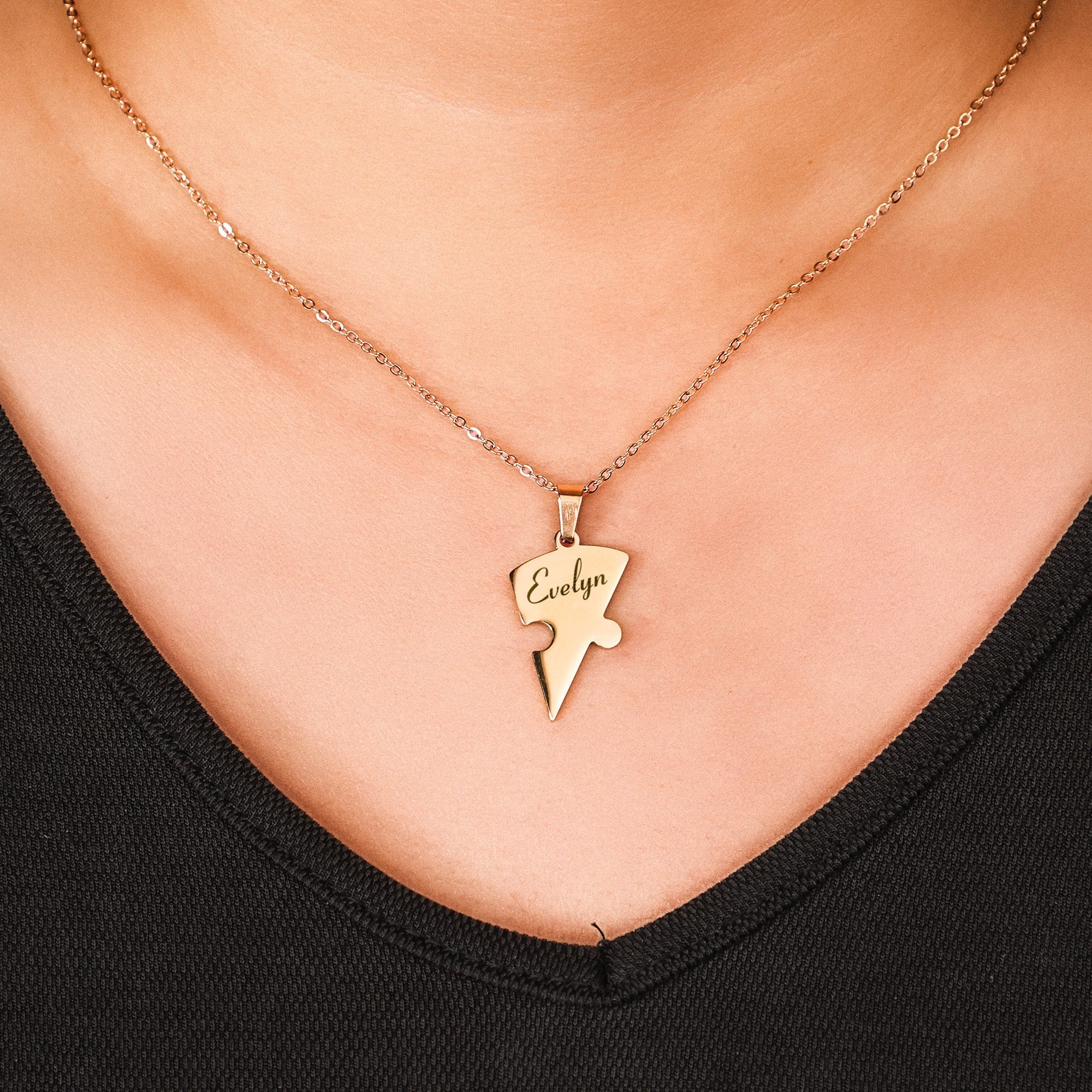 Family Heart Puzzle Necklace Necklace