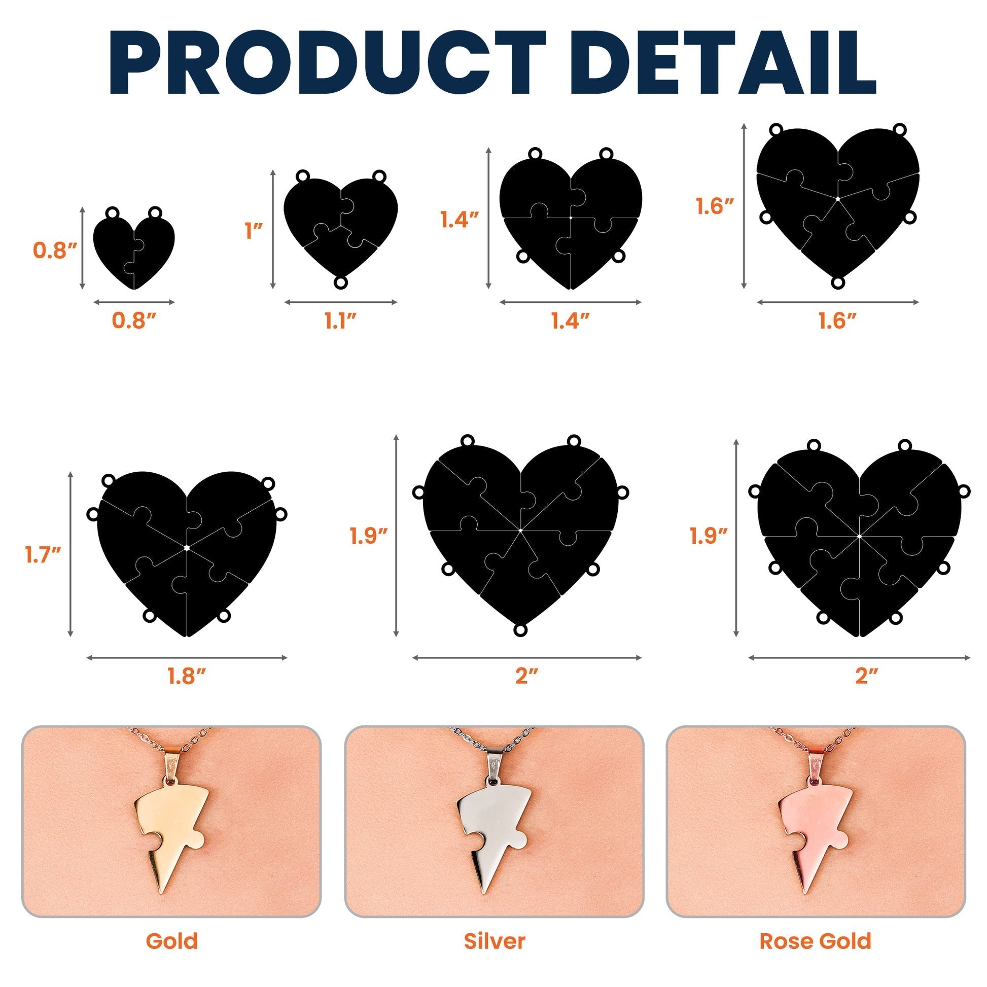 Family Heart Puzzle Necklace Necklace