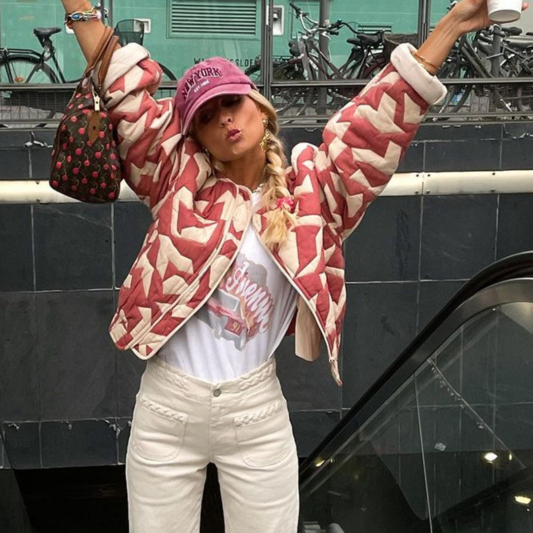 Jill | Flowery Jacket Red beige Jacket