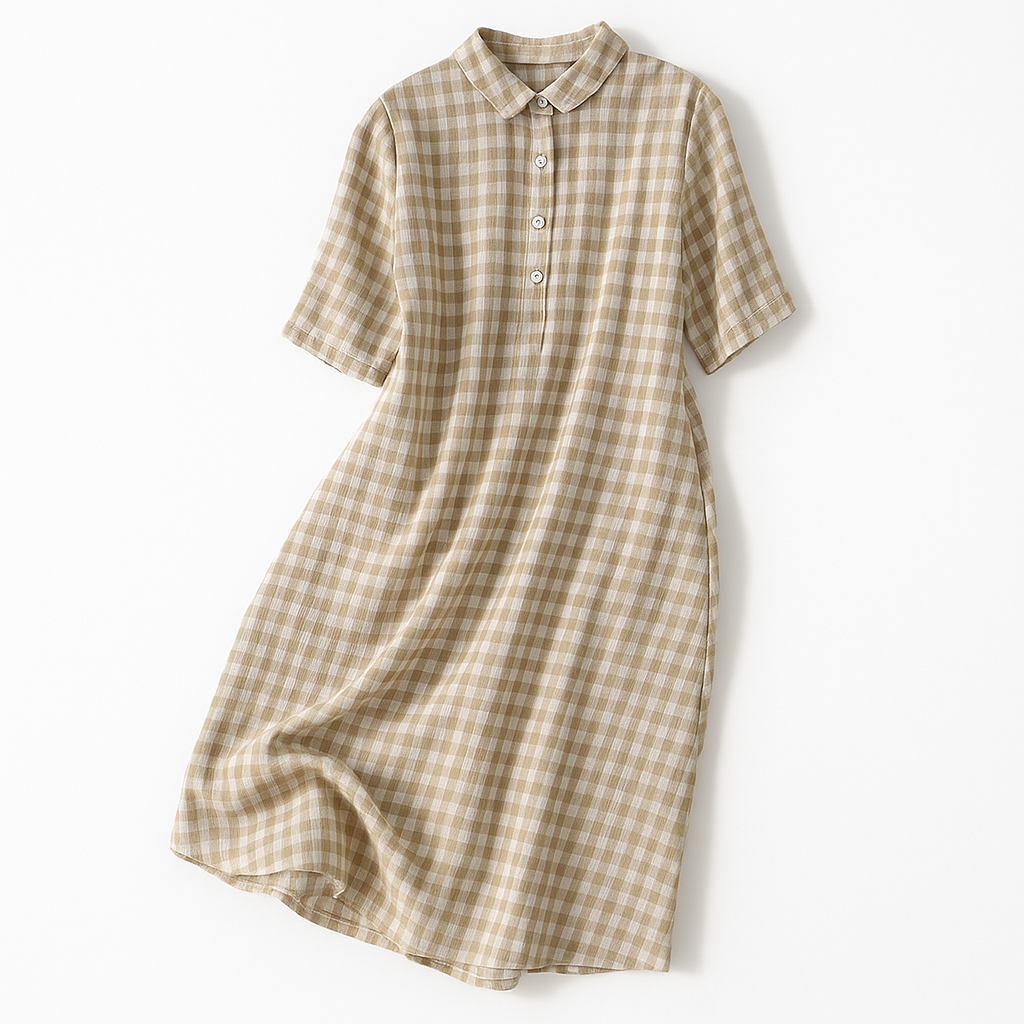 Willow Linen Shirt Dress Beige Dresses