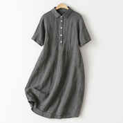 Willow Linen Shirt Dress Black Dresses