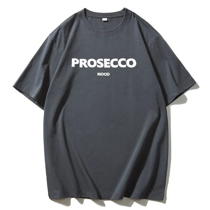 Prosecco Mood | Oversized Streetwear Cotton T-shirt Gray