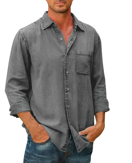 Mason | Casual Long-Sleeve Shirt Grey Shirts