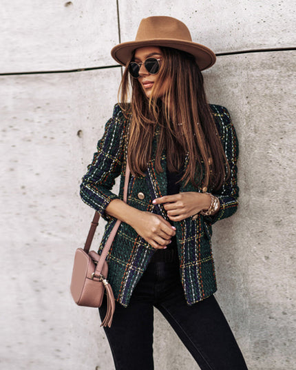 Women's Elegant Tailored Blazer Green Blazer