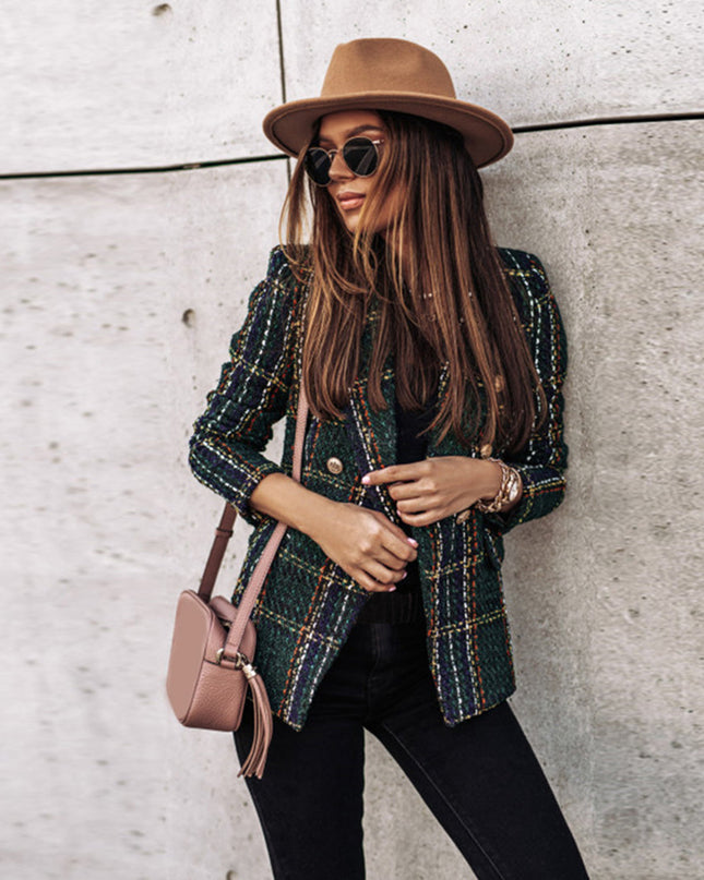 Women's Elegant Tailored Blazer Green Blazer