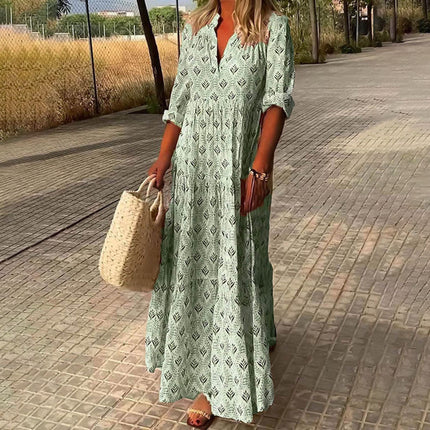 Christel | Elegant Belly-Covering Dress Green Dresses