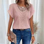 Pearl Ibiza Lace Blouse ‑ Elegant & Airy Pink Women's Tops