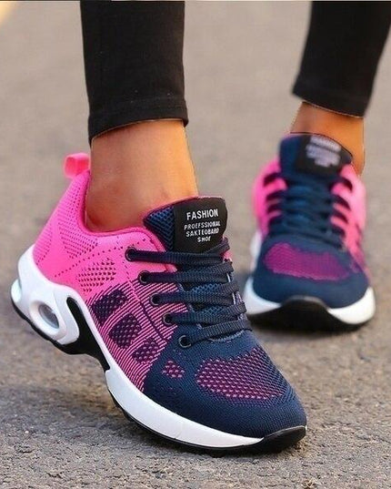 Aurélia - Foot-Supportive Trainers in Unique Colourways Pink & Navy Shoes