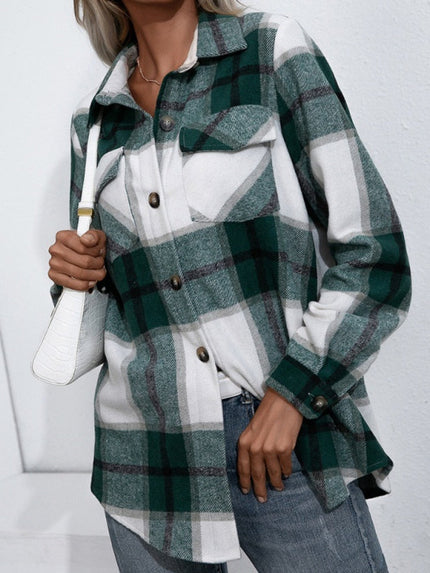 Casual Loose Long Sleeve Shirts Green Shirts & tops