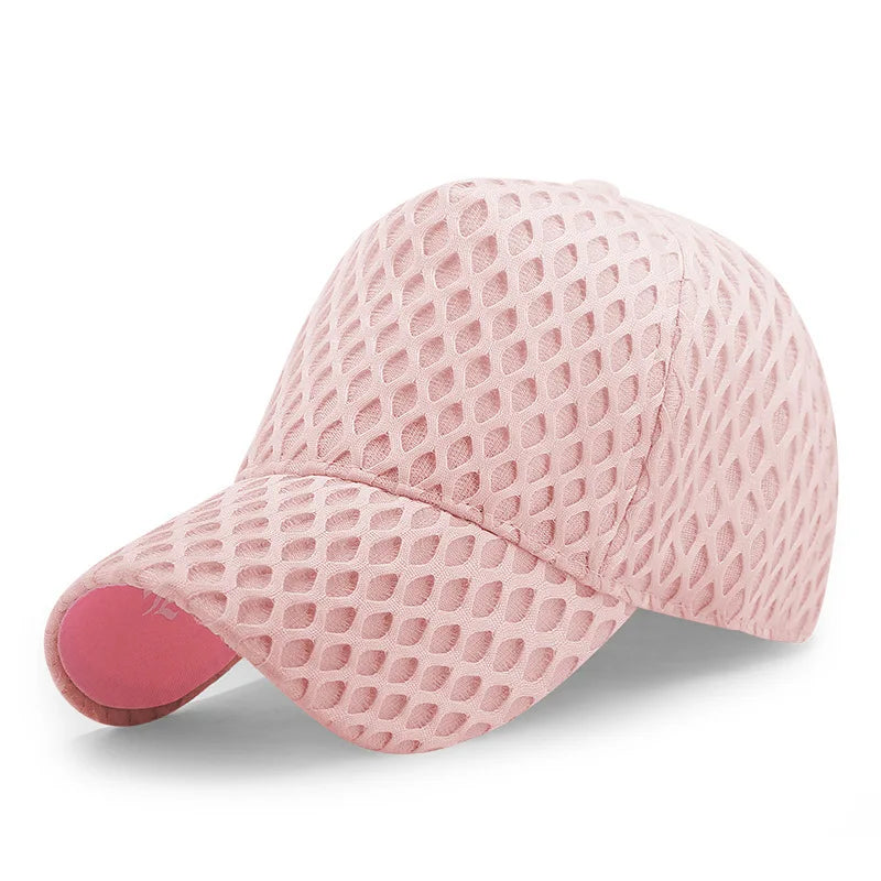 Diamond Weave Cap - Chic Adjustable Style Pink Caps