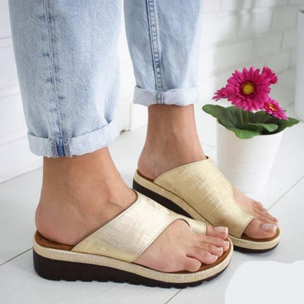 Summer Breeze Shock-Absorbing Sandals Gold Orthopedic Sandals