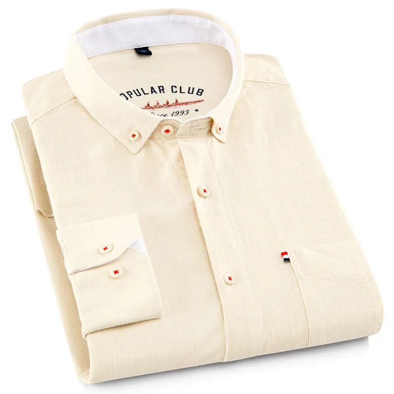 Montclair Linen Button-Down Cream Shirts