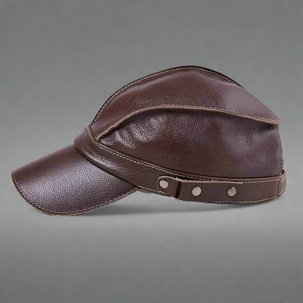 "Barrington" Genuine Leather Hat Dark Brown Hats