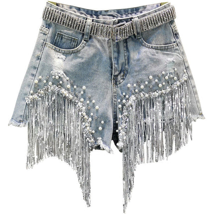 Luisa Tassel Denim Shorts Shorts