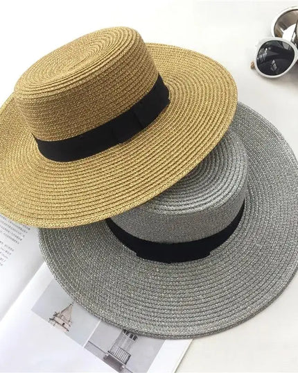 Ladies Sun Fedora Hat with Gold Braiding for Stylish Protection Hats