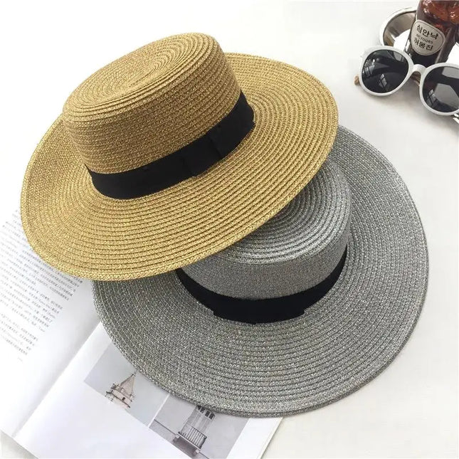 Ladies Sun Fedora Hat with Gold Braiding for Stylish Protection Hats