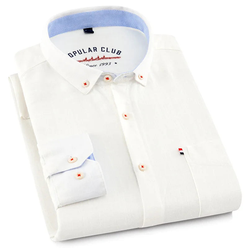 Montclair Linen Button-Down White Shirts