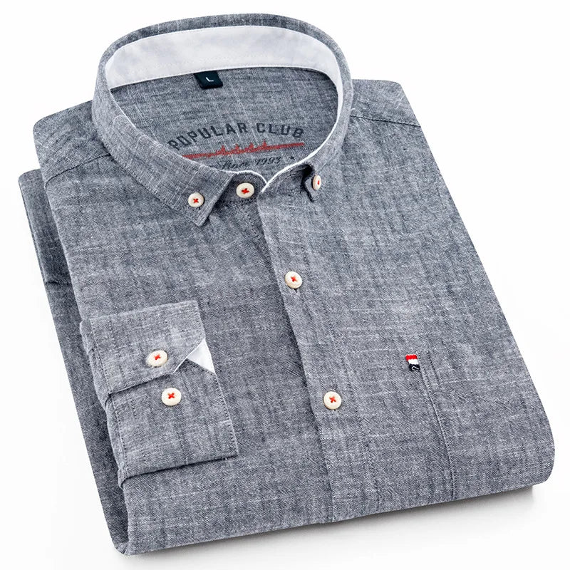 Montclair Linen Button-Down Gray Shirts
