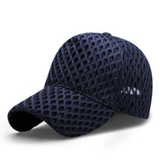 Diamond Weave Cap - Chic Adjustable Style Navy Blue Caps