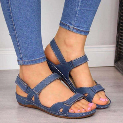 Women's Orthopedic Summer Sandals with Velcro Straps Blue Orthopedic Sandals