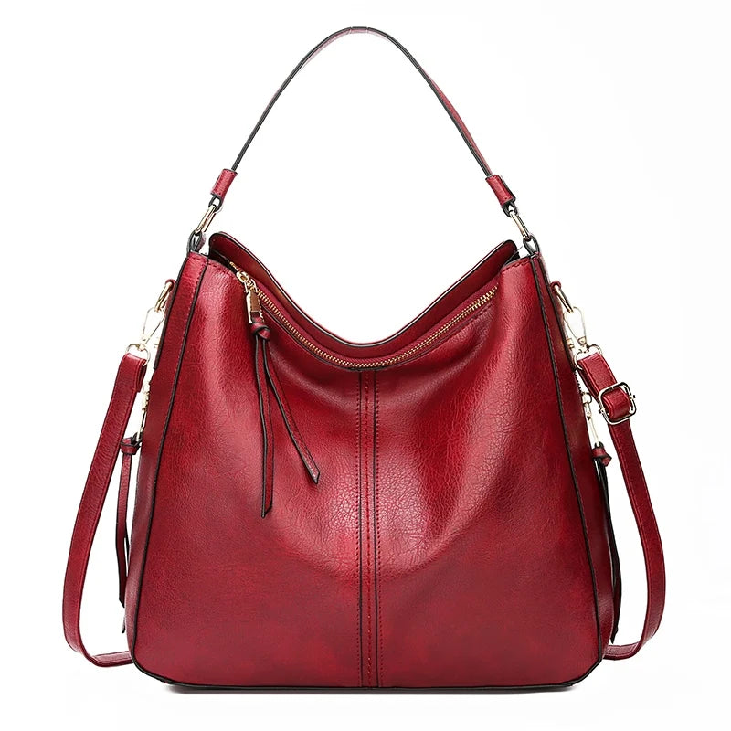 Vintage Leather Hobo Bag Red Handbags