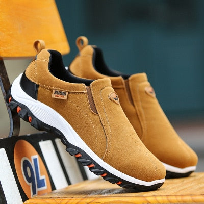 Orthopedic Men's Walking Shoes Beige Shoes