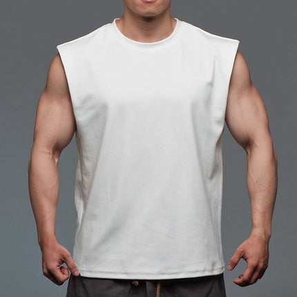 Men's Basic Tank Top with Crew Neck White Tank Top