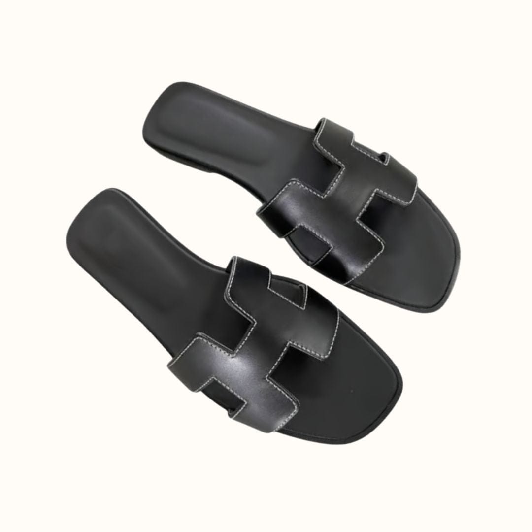 'H' Design Sandals Black Sandals